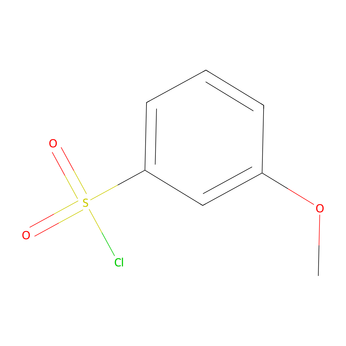 3-Methoxybenzenesulfonyl chloride molecular structure, CAS 10130-74-2