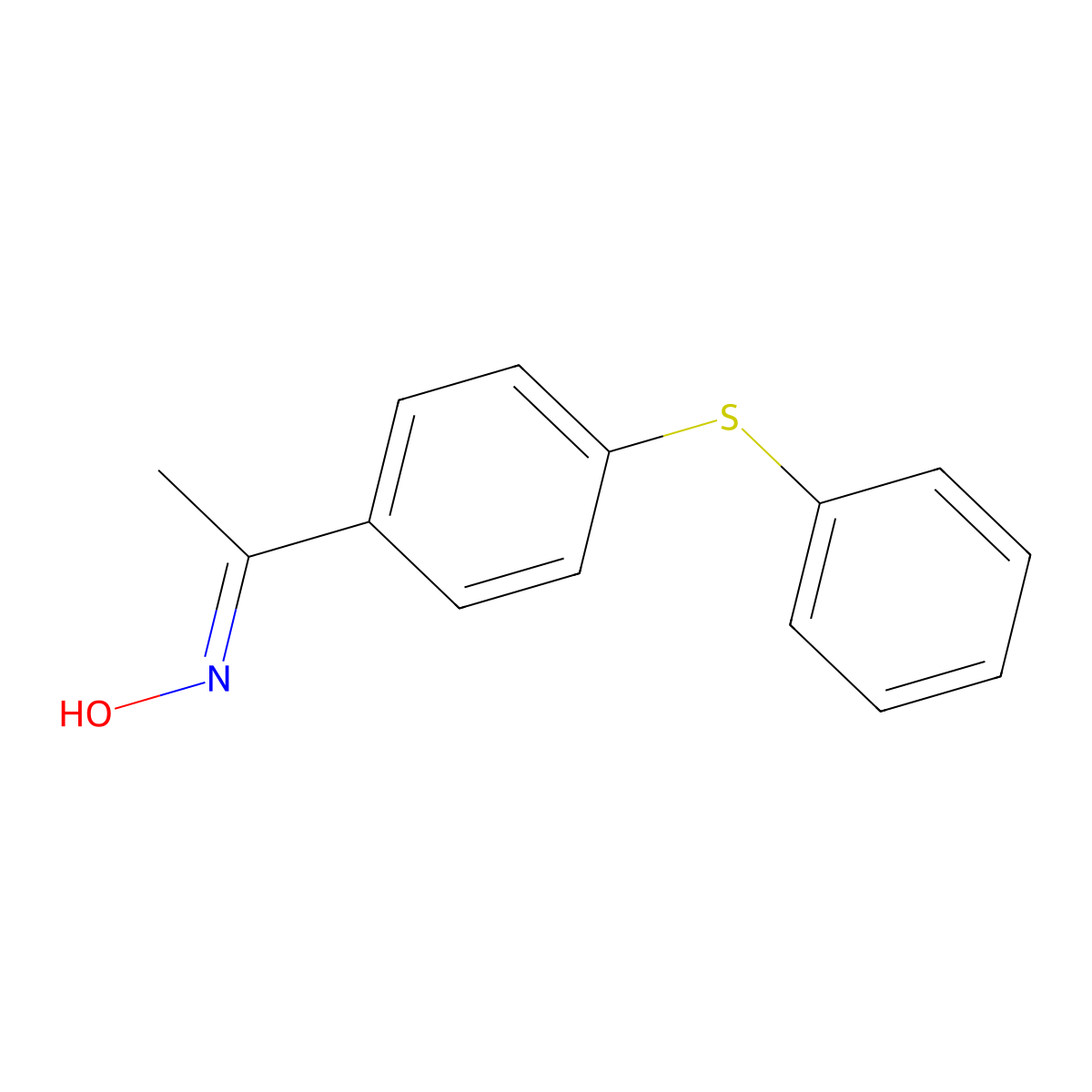 1-[4-(Phenylthio)phenyl]ethanone oxime molecular structure, CAS 10130-75-3