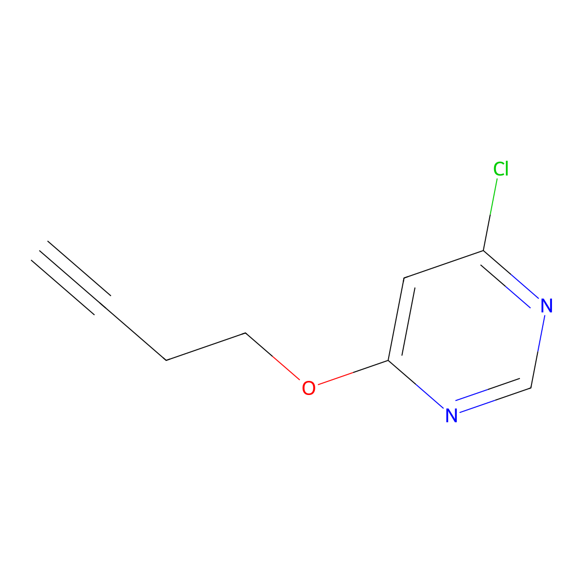 4-(But-3-yn-1-yloxy)-6-chloropyrimidine molecular structure, CAS 1013030-50-6