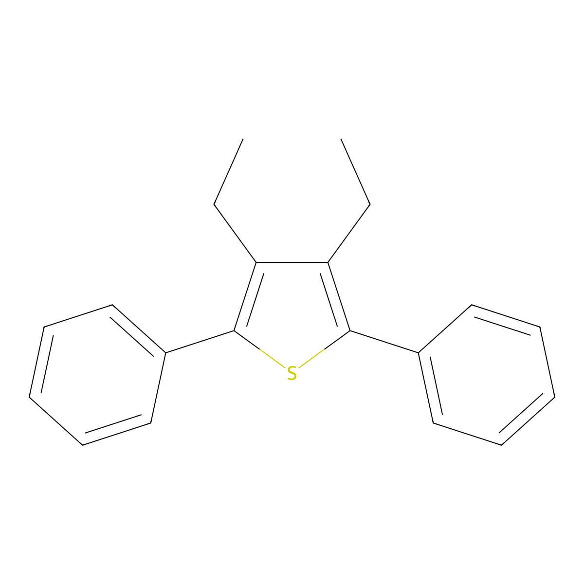 Thiophene, 3,4-diethyl-2,5-diphenyl- molecular structure, CAS 101306-10-9