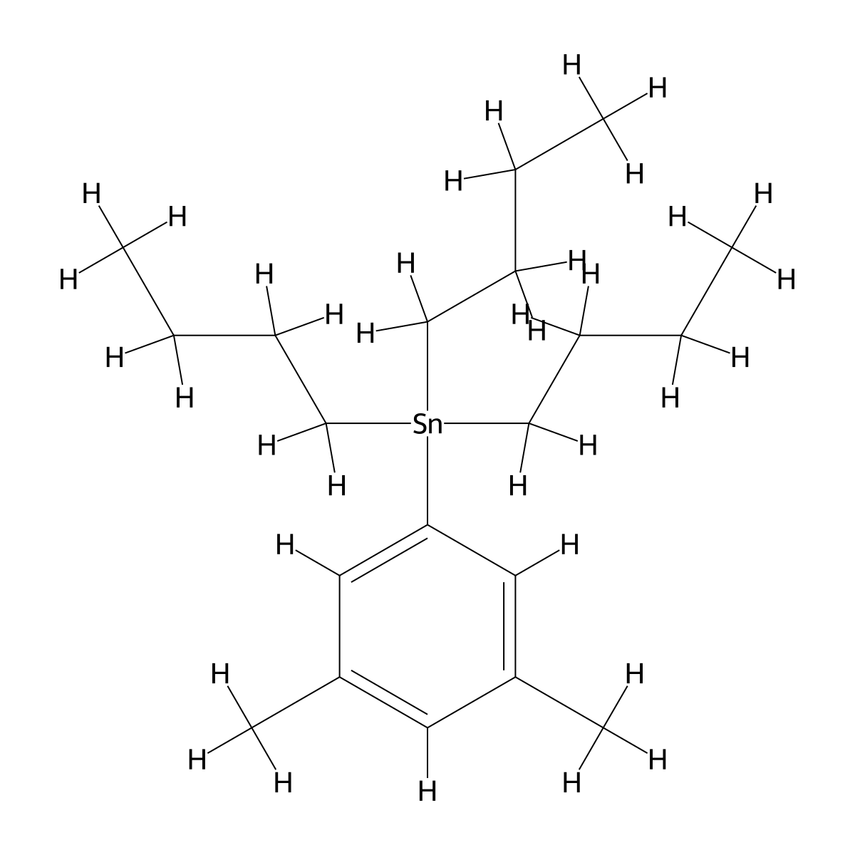Tributyl(3,5-dimethylphenyl)stannane molecular structure, CAS 1013082-37-5