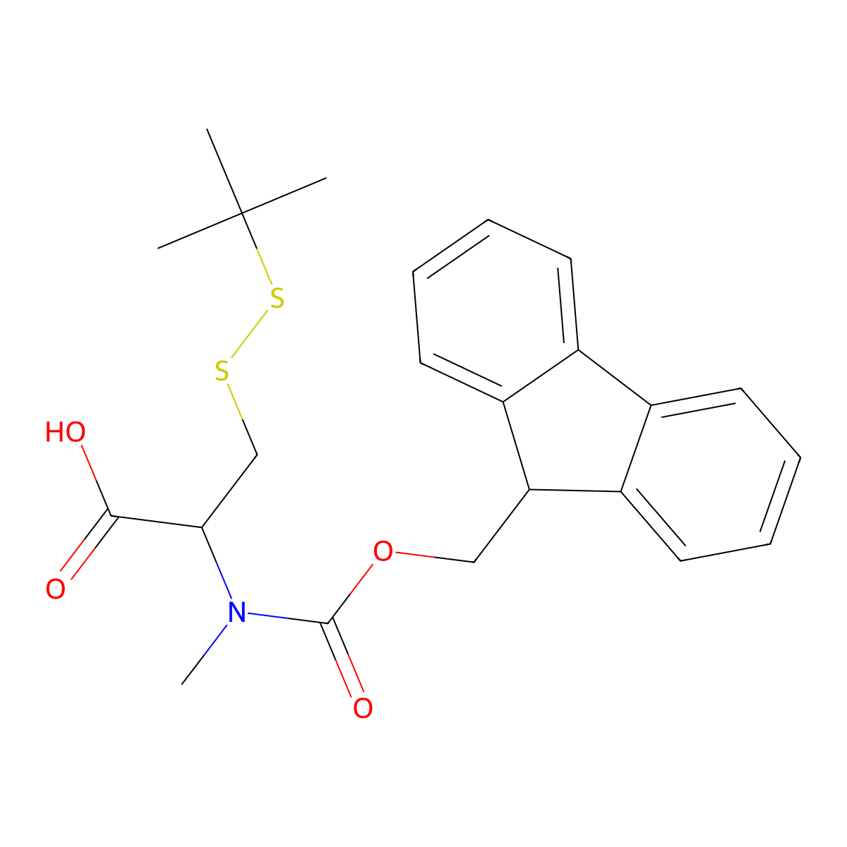 Fmoc-N-methyl-S-tert-butylthio-L-cysteine molecular structure, CAS 1013096-03-1