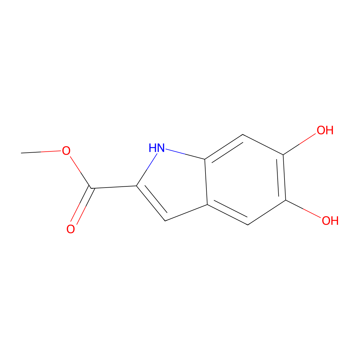 Methyl 5,6-dihydroxy-1H-indole-2-carboxylate molecular structure, CAS 10131-14-3