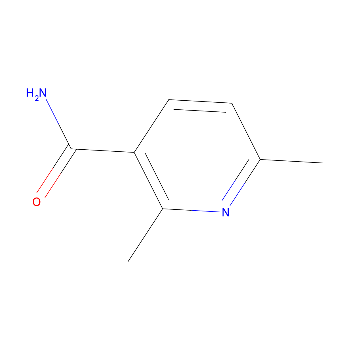 2,6-Dimethylpyridine-3-carboxamide molecular structure, CAS 10131-48-3