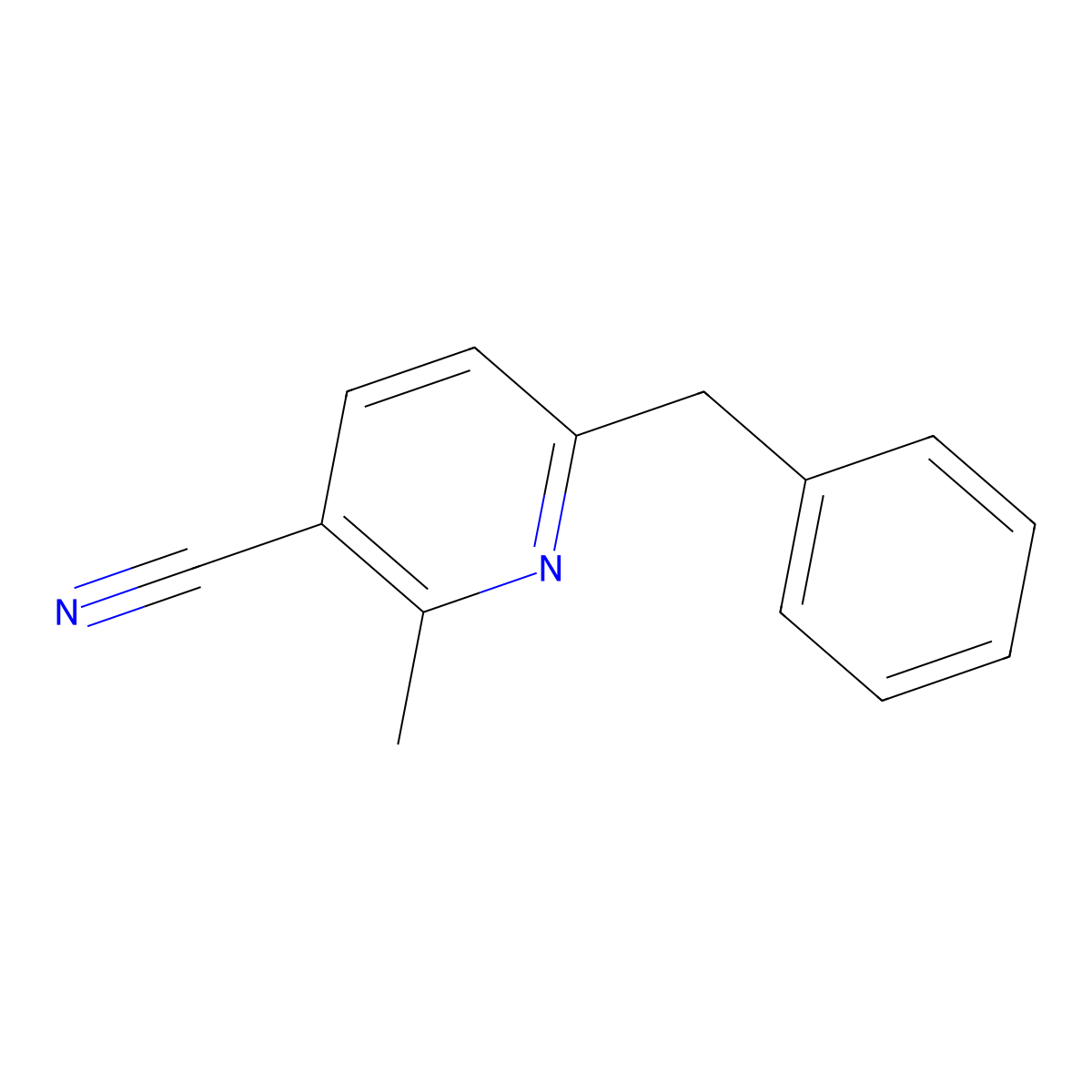 6-Benzyl-2-methylnicotinonitrile molecular structure, CAS 10131-61-0