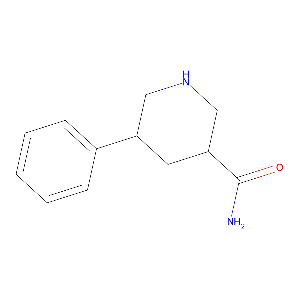 5-Phenylpiperidine-3-carboxamide molecular structure, CAS 10131-80-3