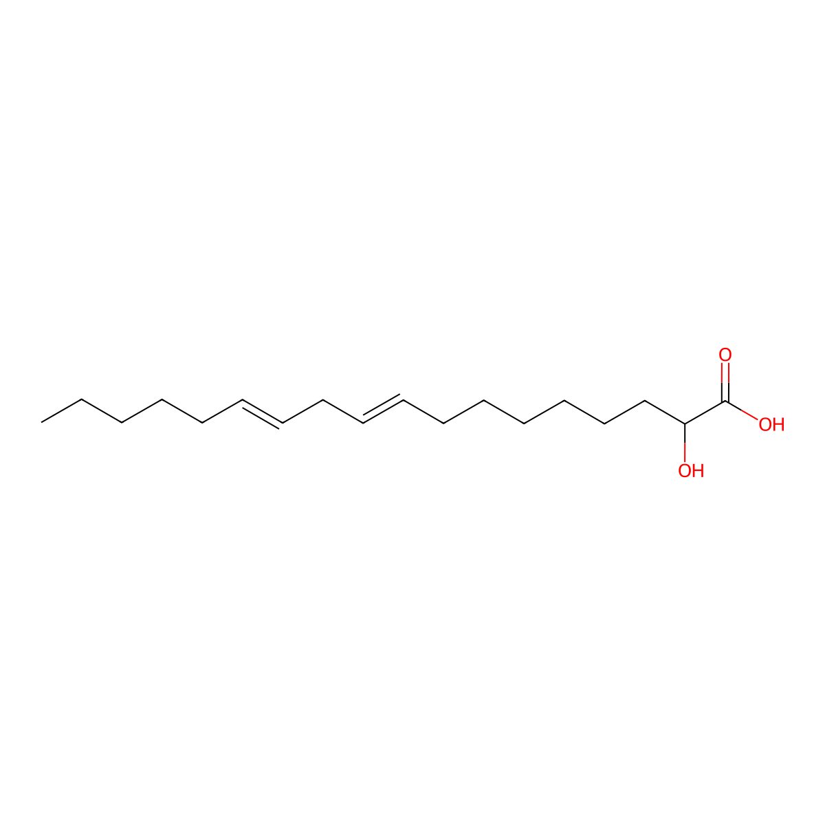 2-Hydroxyoctadeca-9,12-dienoic acid molecular structure, CAS 101311-24-4