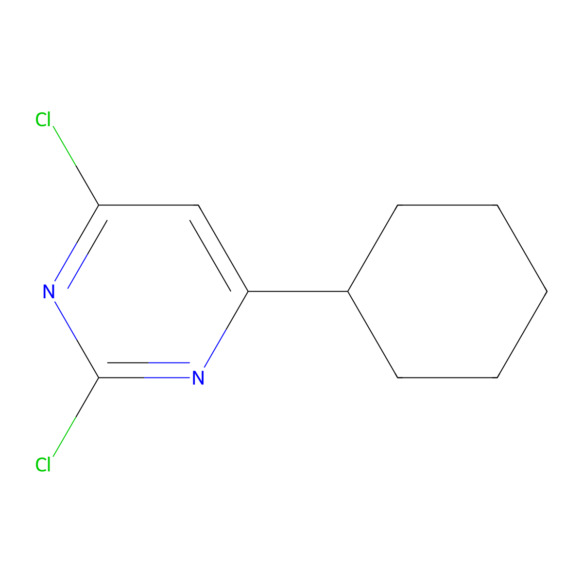 2,4-Dichloro-6-cyclohexylpyrimidine molecular structure, CAS 1013110-01-4