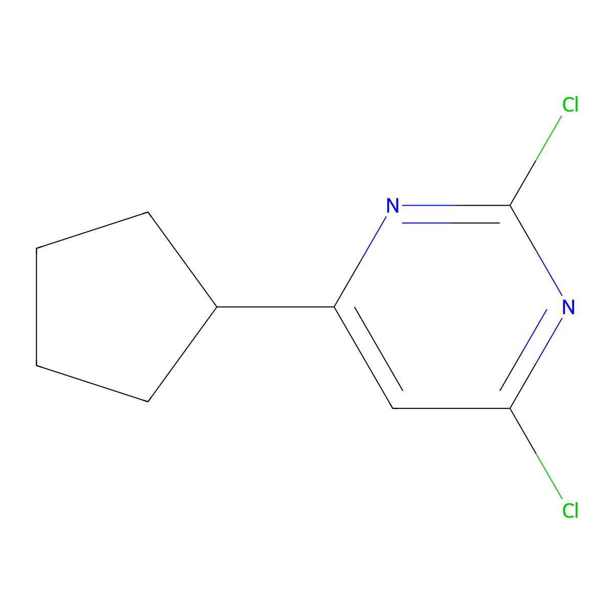 2,4-Dichloro-6-cyclopentyl-pyrimidine molecular structure, CAS 1013110-15-0