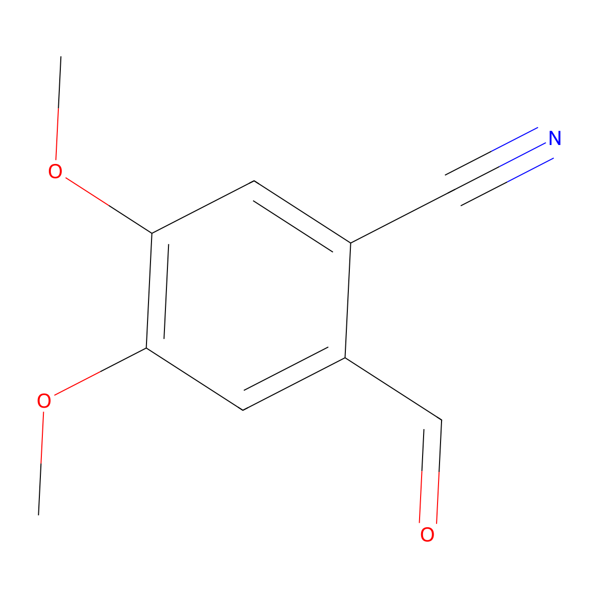 2-Formyl-4,5-dimethoxybenzonitrile molecular structure, CAS 1013112-48-5