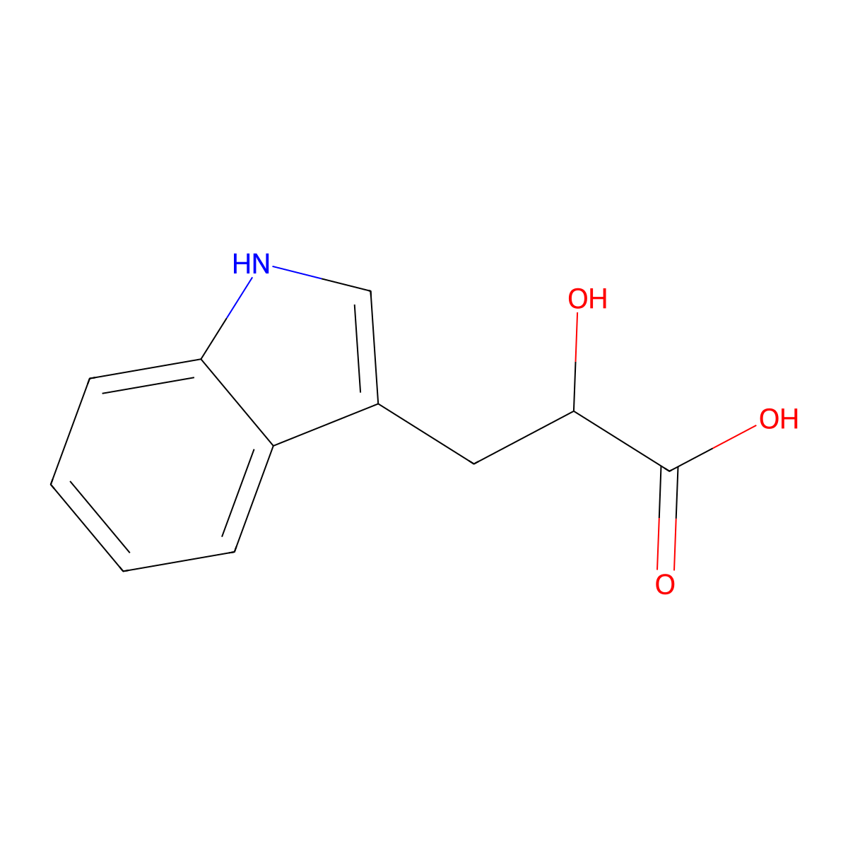 (2R)-2-hydroxy-3-(1H-indol-3-yl)propanoic acid molecular structure, CAS 101312-07-6