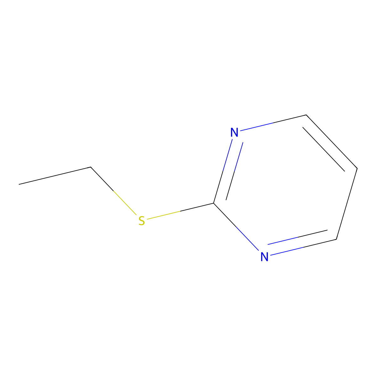 2-(Ethylsulfanyl)pyrimidine molecular structure, CAS 10132-25-9