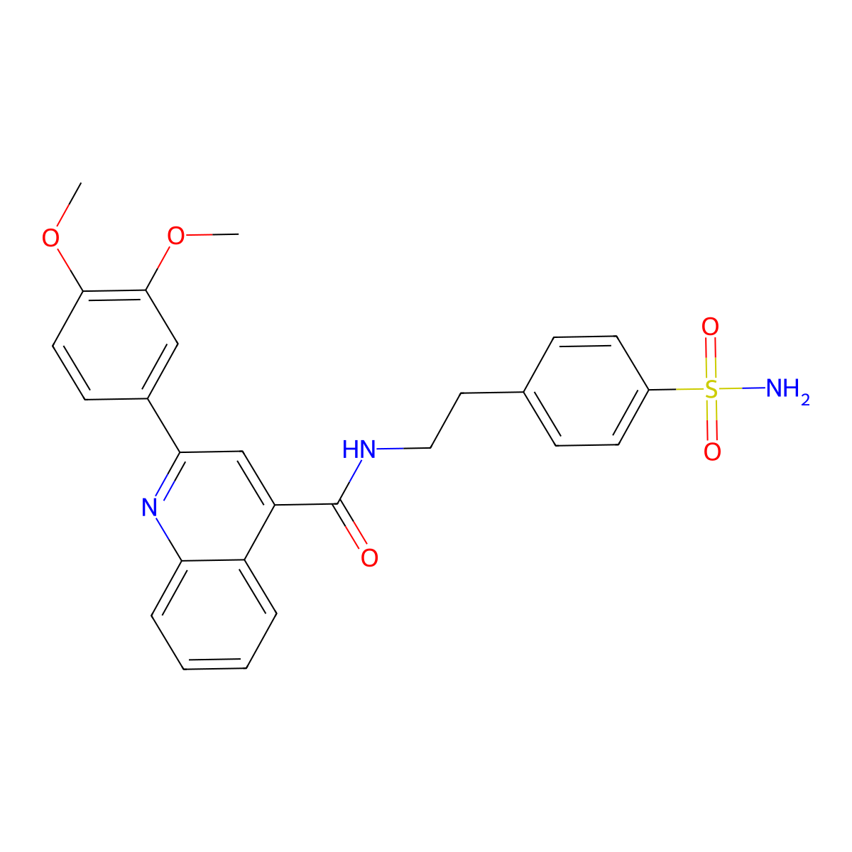 2-(3,4-dimethoxyphenyl)-N-[2-(4-sulfamoylphenyl)ethyl]quinoline-4-carboxamide molecular structure, CAS 1013213-84-7