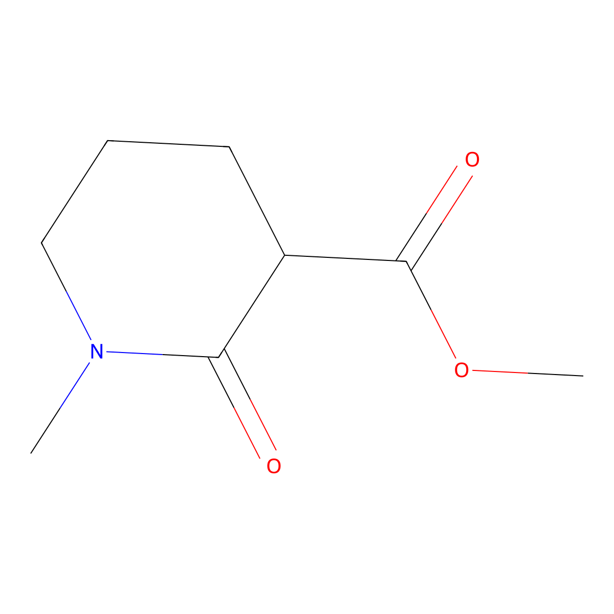 Methyl 1-methyl-2-oxo-3-piperidinecarboxylate molecular structure, CAS 101327-98-4