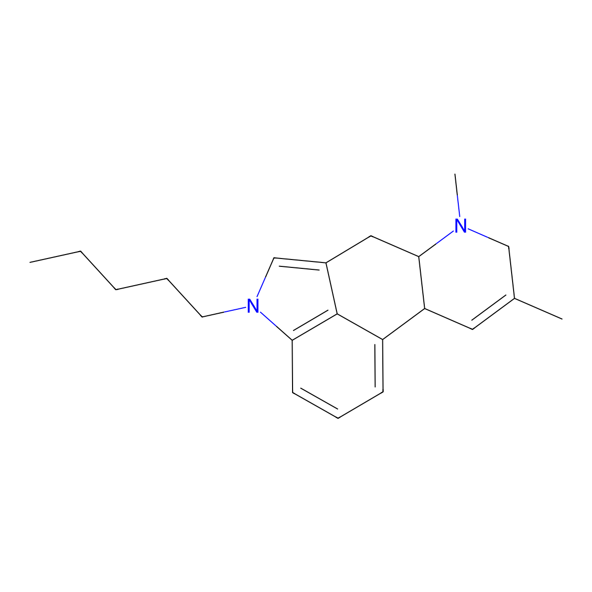 1-Pentylagroclavine molecular structure, CAS 101328-75-0