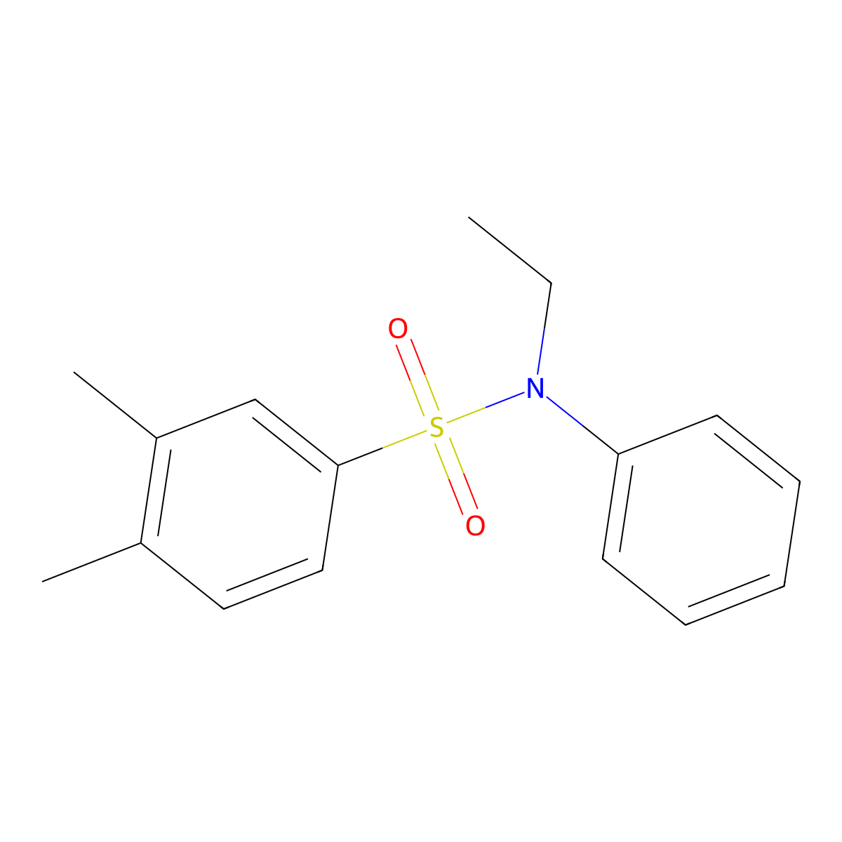 N-ethyl-3,4-dimethyl-N-phenylbenzenesulfonamide molecular structure, CAS 1013281-17-8