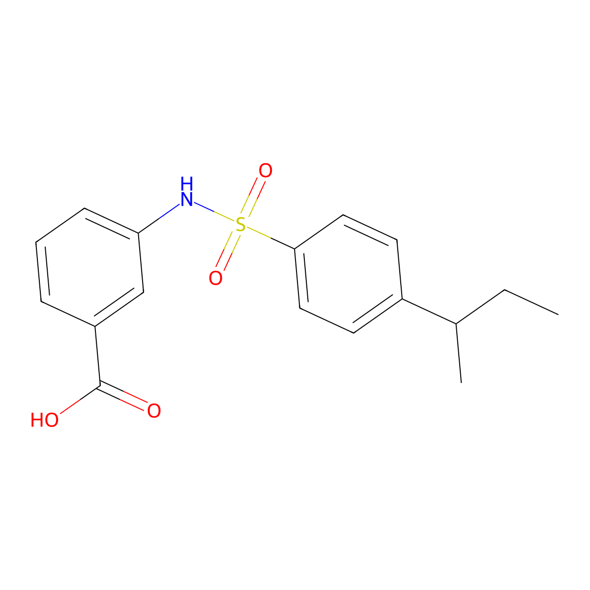3-[4-(Butan-2-yl)benzenesulfonamido]benzoic acid molecular structure, CAS 1013296-31-5