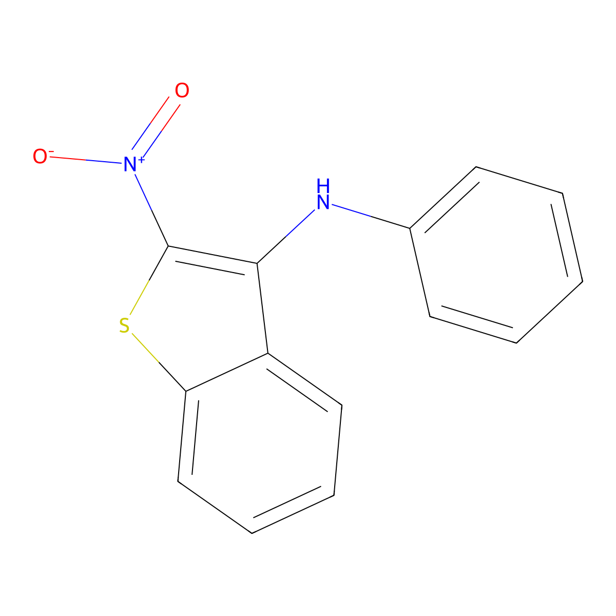2-Nitro-N-phenylbenzo(b)thiophen-3-amine molecular structure, CAS 10133-37-6