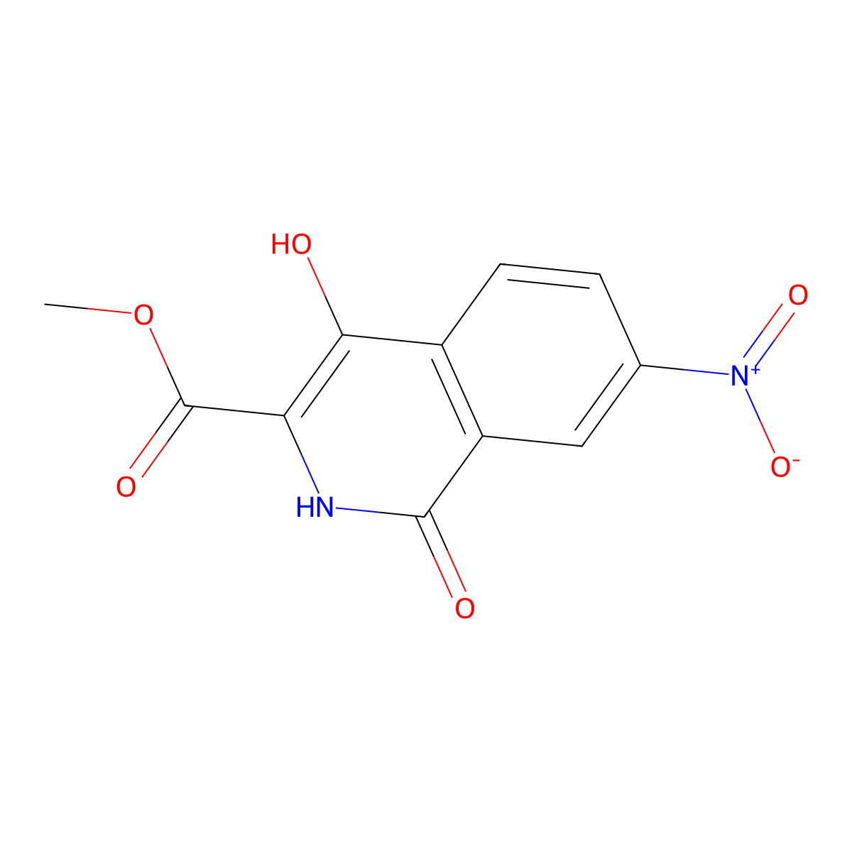 Methyl4-hydroxy-7-nitro-1-oxo-1,2-dihydroisoquinoline-3-carboxylate molecular structure, CAS 10133-83-2