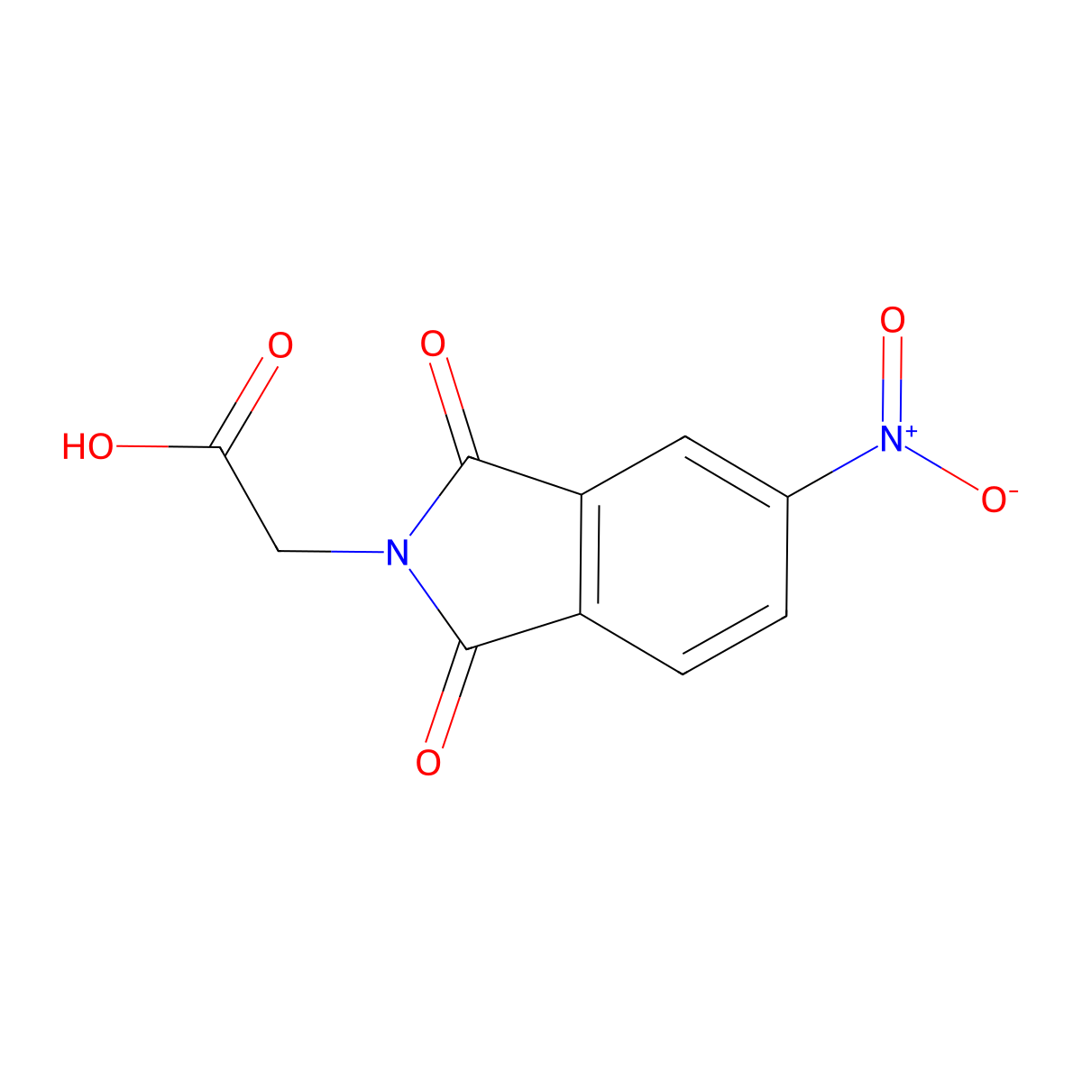 2-(5-nitro-1,3-dioxo-2,3-dihydro-1H-isoindol-2-yl)acetic acid molecular structure, CAS 10133-88-7