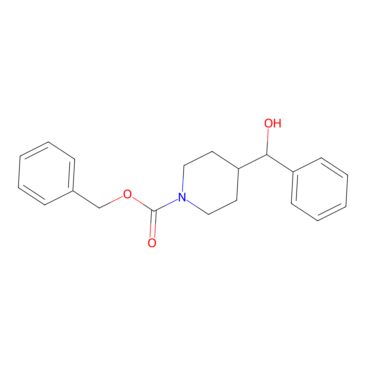 Benzyl 4-(hydroxy(phenyl)methyl)piperidine-1-carboxylate molecular structure, CAS 1013329-95-7