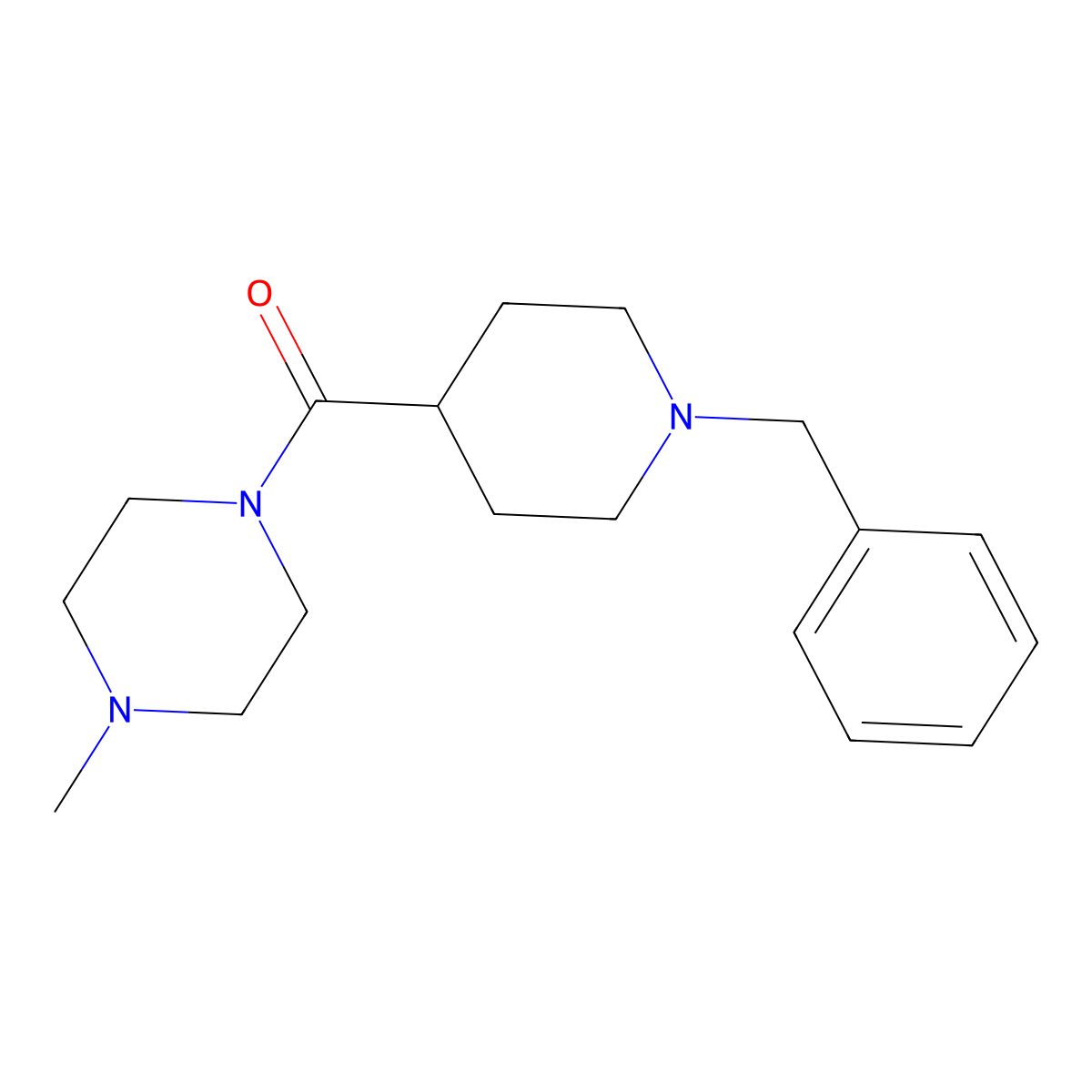 (1-Benzylpiperidin-4-yl)(4-methylpiperazin-1-yl)methanone molecular structure, CAS 1013330-07-8