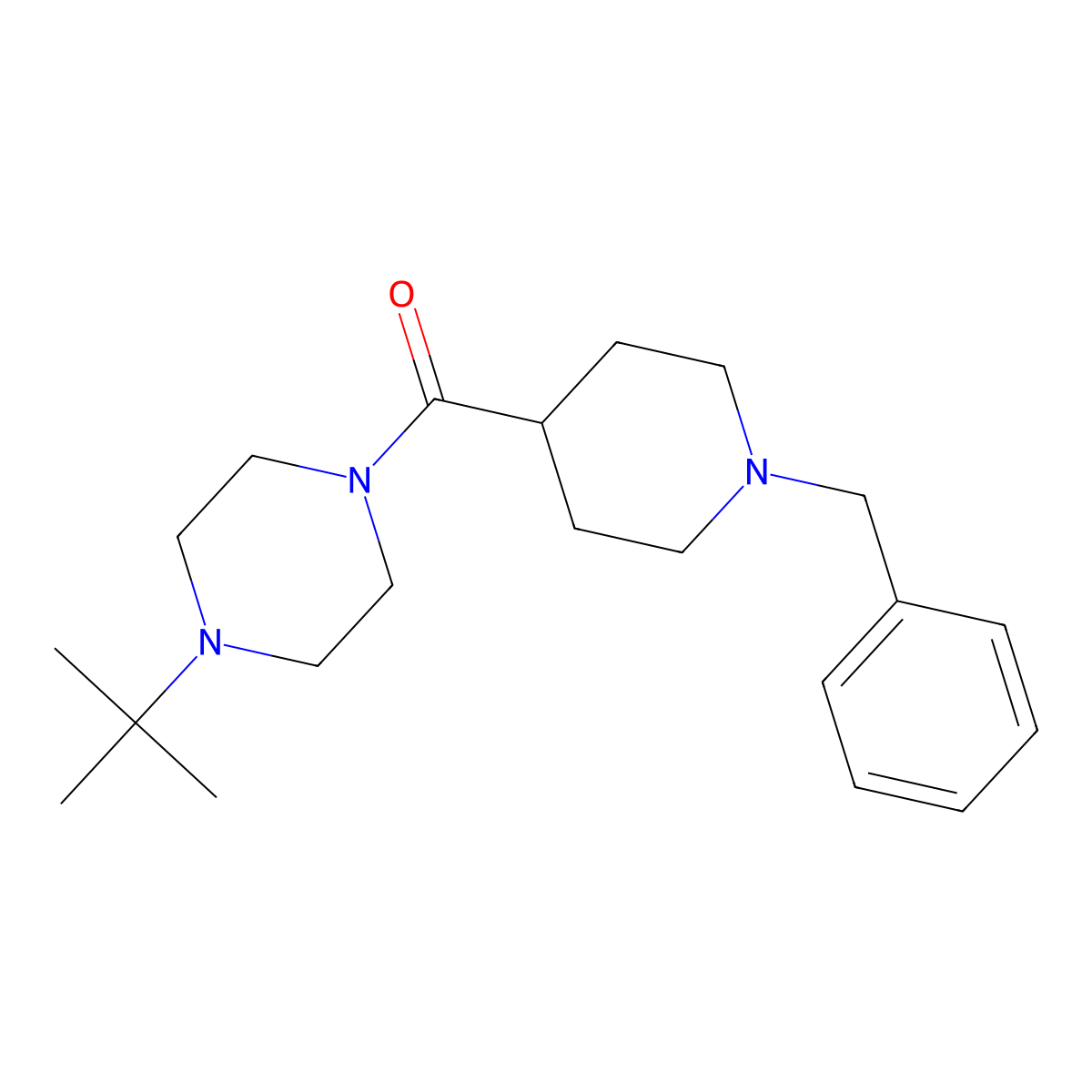 (1-Benzylpiperidin-4-yl)(4-tert-butylpiperazin-1-yl)methanone molecular structure, CAS 1013330-23-8