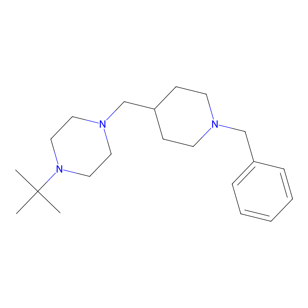 1-(1-Benzylpiperidin-4-yl)methyl-4-tert-butyl-piperazine molecular structure, CAS 1013330-24-9