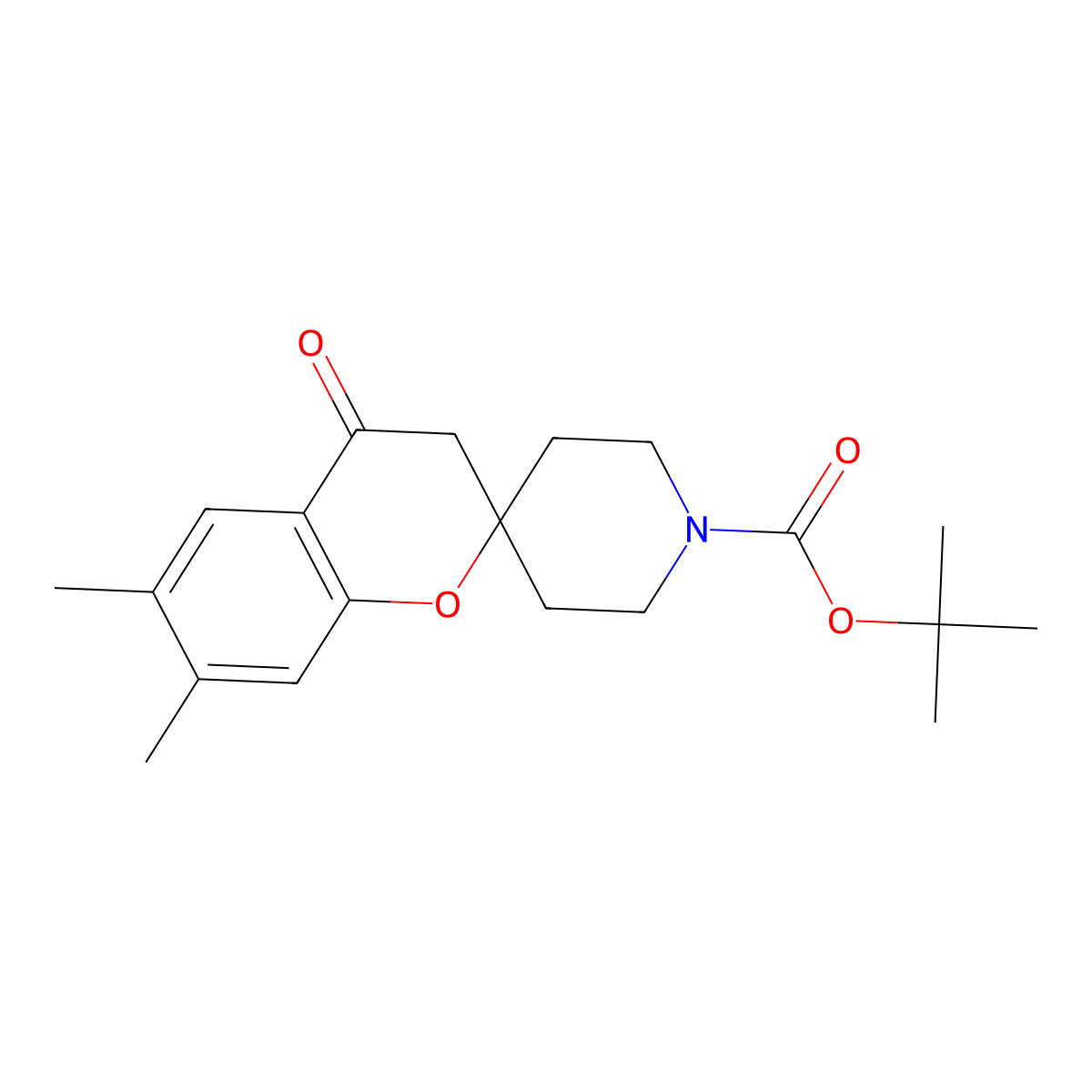 tert-Butyl 6,7-dimethyl-4-oxospiro[chroman-2,4'-piperidine]-1'-carboxylate molecular structure, CAS 1013333-61-3