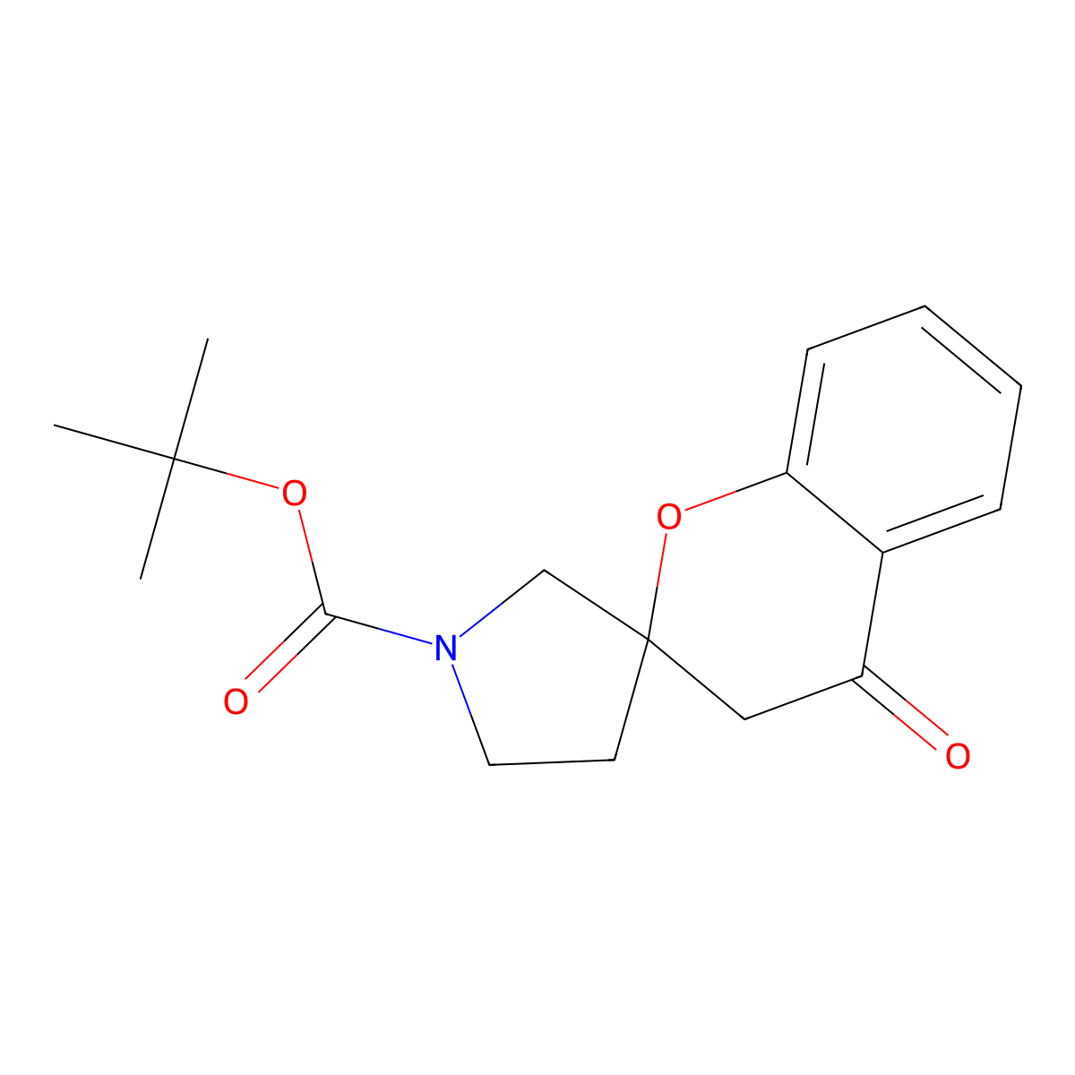 Tert-butyl 4-oxo-3,4-dihydrospiro(1-benzopyran-2,3'-pyrrolidine)-1'-carboxylate molecular structure, CAS 1013334-96-7