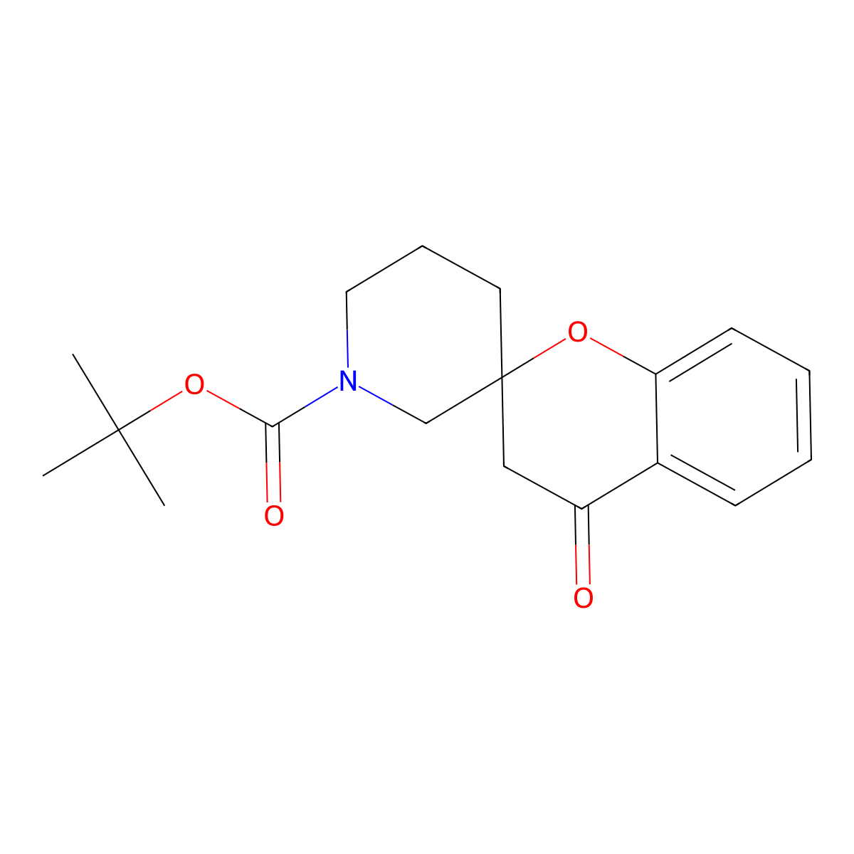 tert-Butyl 4-oxo-3,4-dihydrospiro[1-benzopyran-2,3'-piperidine]-1'-carboxylate molecular structure, CAS 1013334-97-8