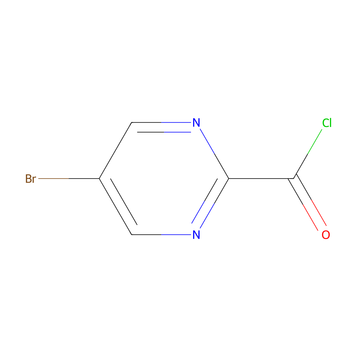 5-Bromopyrimidine-2-carbonyl chloride molecular structure, CAS 1013335-78-8