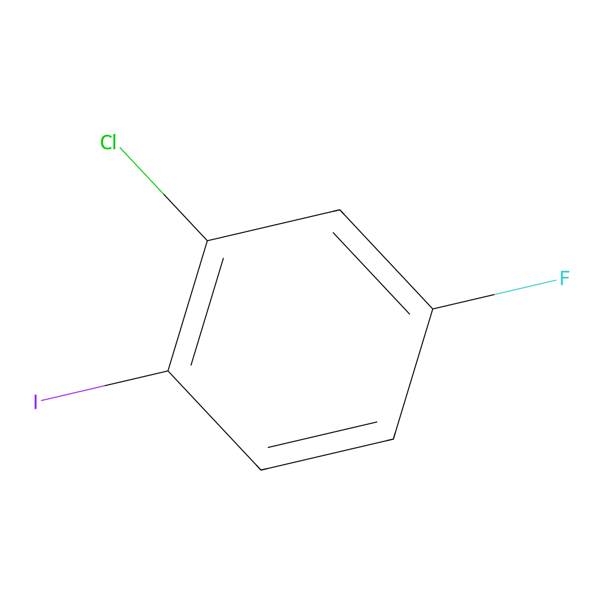 2-Chloro-4-fluoro-1-iodobenzene molecular structure, CAS 101335-11-9