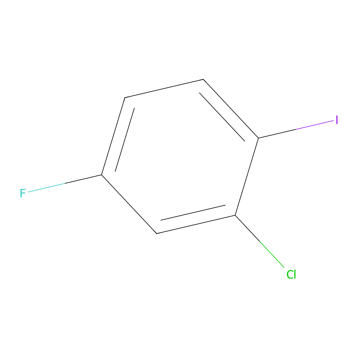 2-Chloro-4-fluoro-1-iodobenzene molecular structure, CAS 101335-11-9
