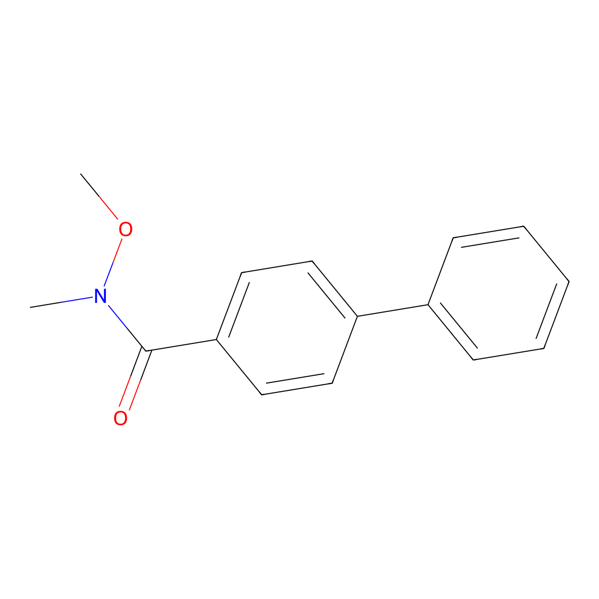 N-Methoxy-N-methyl-4-phenylbenzamide molecular structure, CAS 101335-77-7