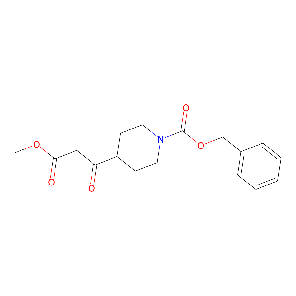 Benzyl 4-(3-methoxy-3-oxopropanoyl)piperidine-1-carboxylate molecular structure, CAS 1013353-70-2