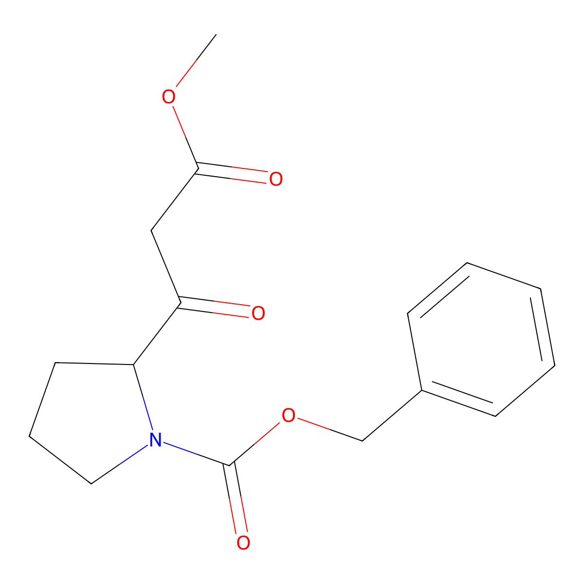 Methyl b-oxo-1-Cbz-2-pyrrolidinepropanate molecular structure, CAS 1013353-73-5