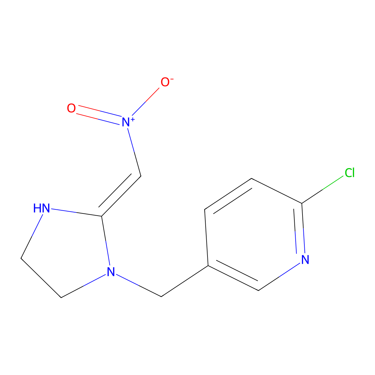 2-Chloro-5-{[2-(nitromethylidene)imidazolidin-1-yl]methyl}pyridine molecular structure, CAS 101336-63-4