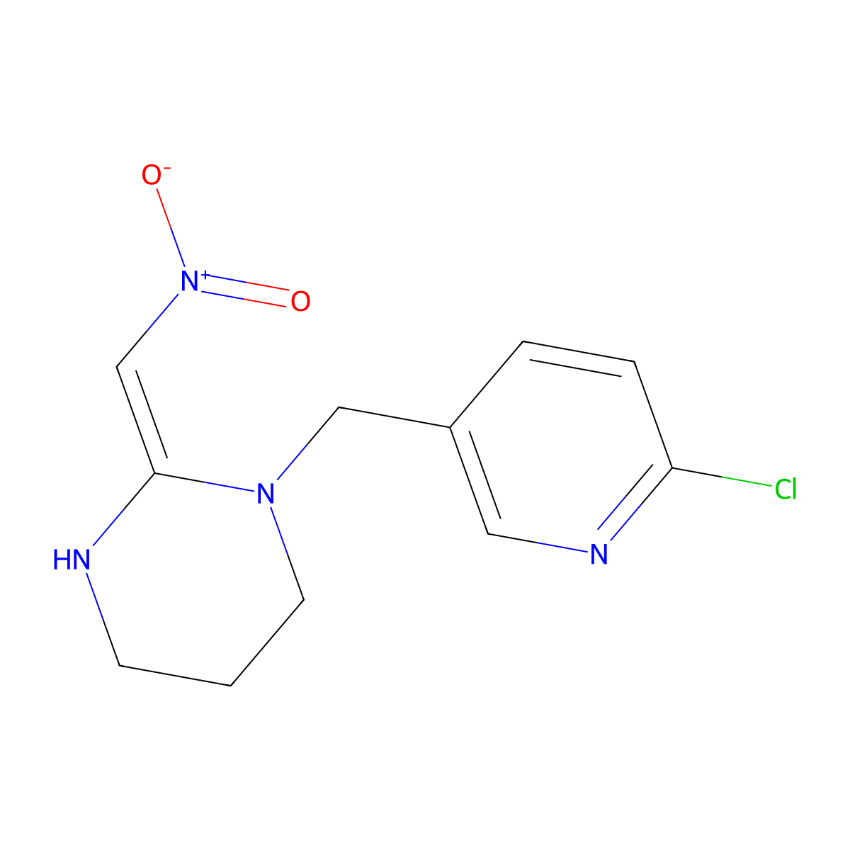 1-[(6-Chloro-3-pyridinyl)methyl]hexahydro-2-(nitromethylene)pyrimidine molecular structure, CAS 101336-64-5
