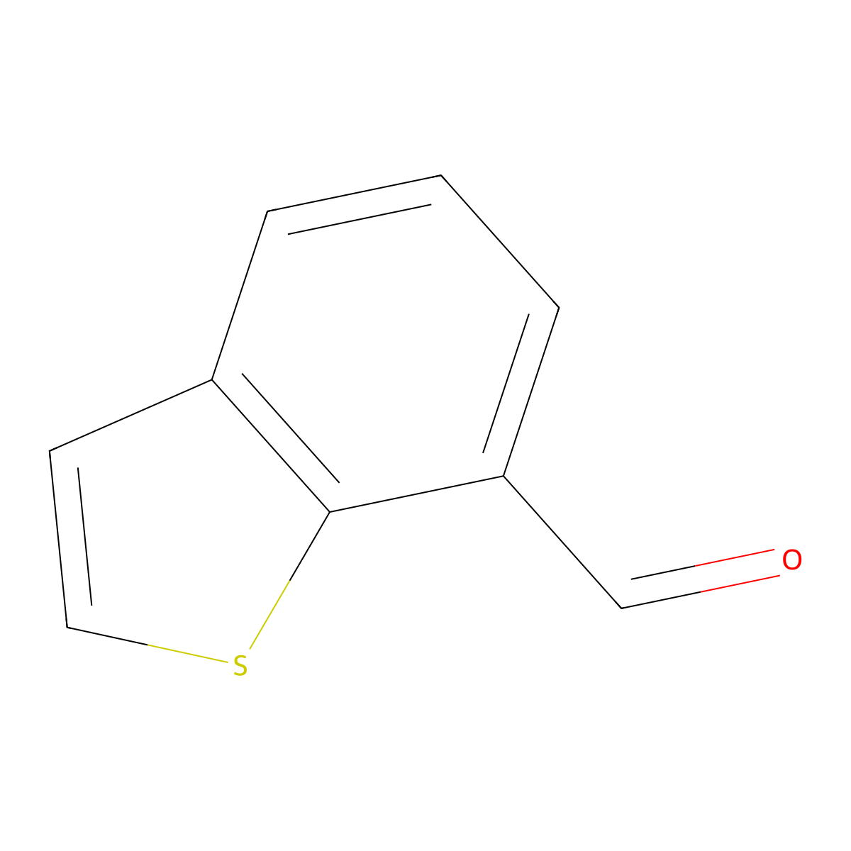 1-Benzothiophene-7-carbaldehyde molecular structure, CAS 10134-91-5