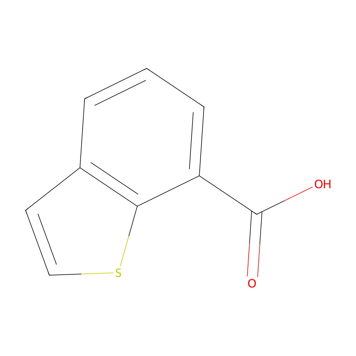 1-Benzothiophene-7-carboxylic acid molecular structure, CAS 10134-98-2