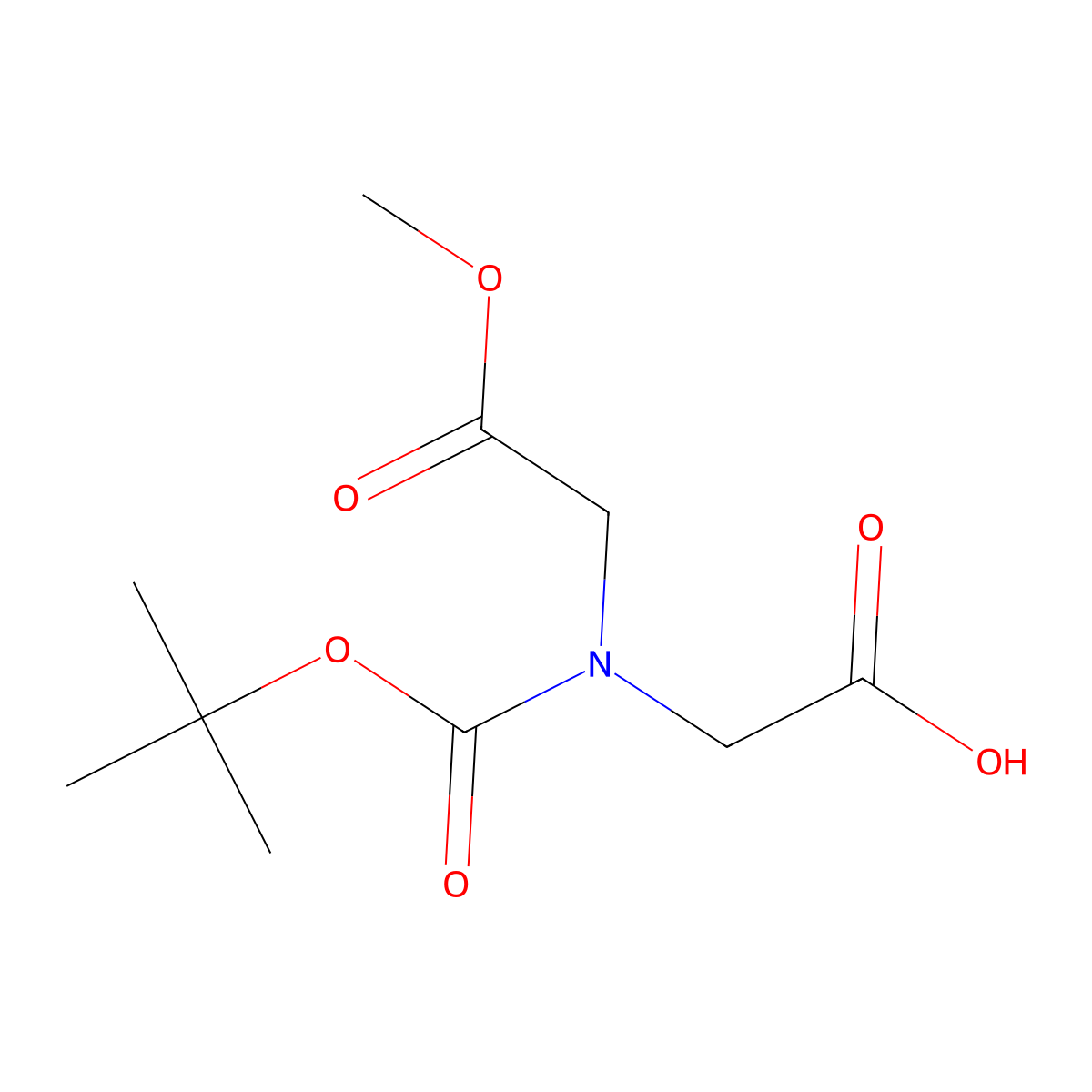 2-{[(Tert-butoxy)carbonyl](2-methoxy-2-oxoethyl)amino}acetic acid molecular structure, CAS 1013401-79-0
