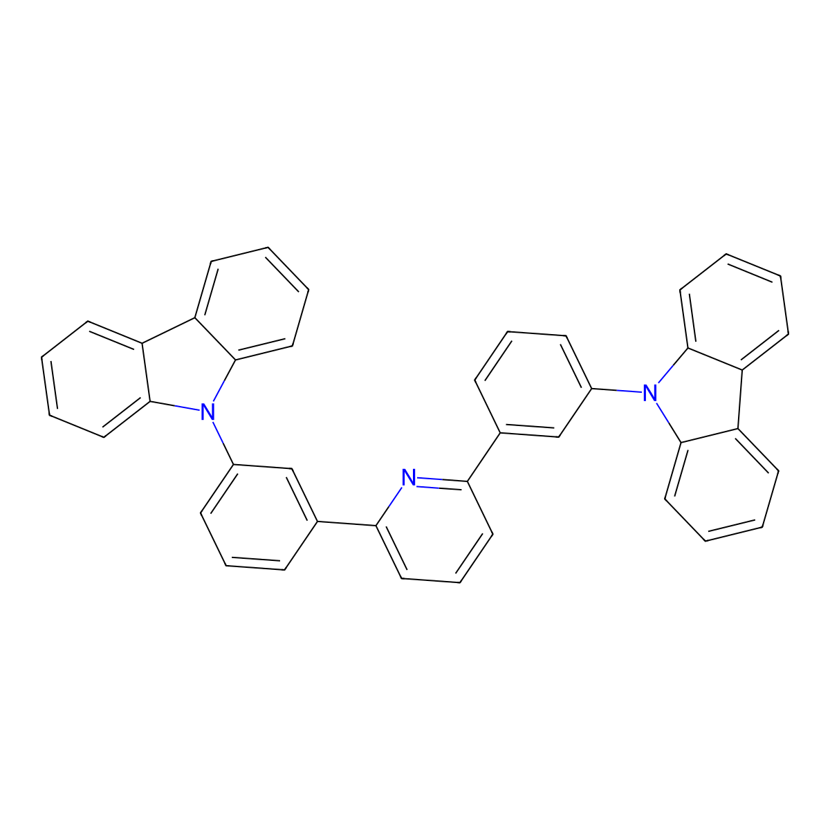 9,9'-(Pyridine-2,6-diyldi(3,1-phenylene))di(9H-carbazole) molecular structure, CAS 1013405-24-7