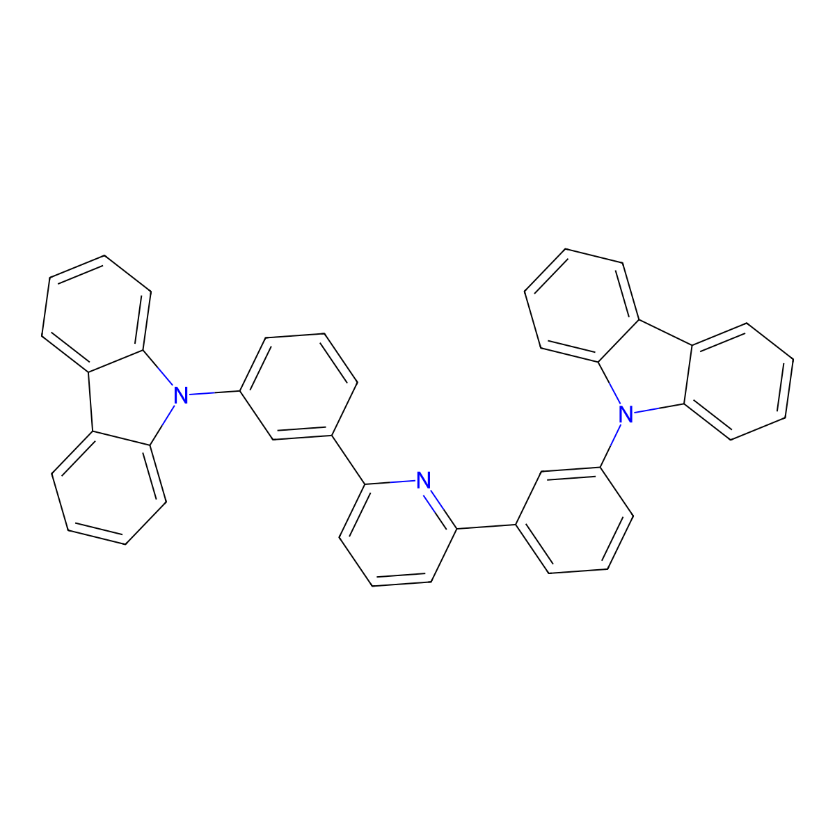 9,9'-(Pyridine-2,6-diyldi(3,1-phenylene))di(9H-carbazole) molecular structure, CAS 1013405-24-7