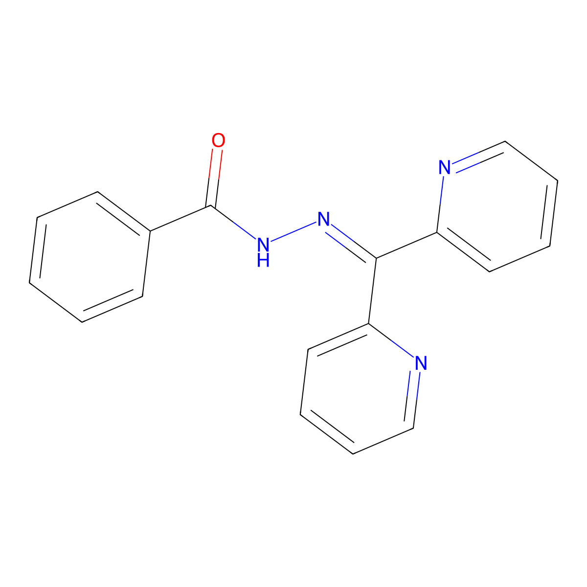 Di-2-pyridyl ketone benzoylhydrazone molecular structure, CAS 101342-95-4