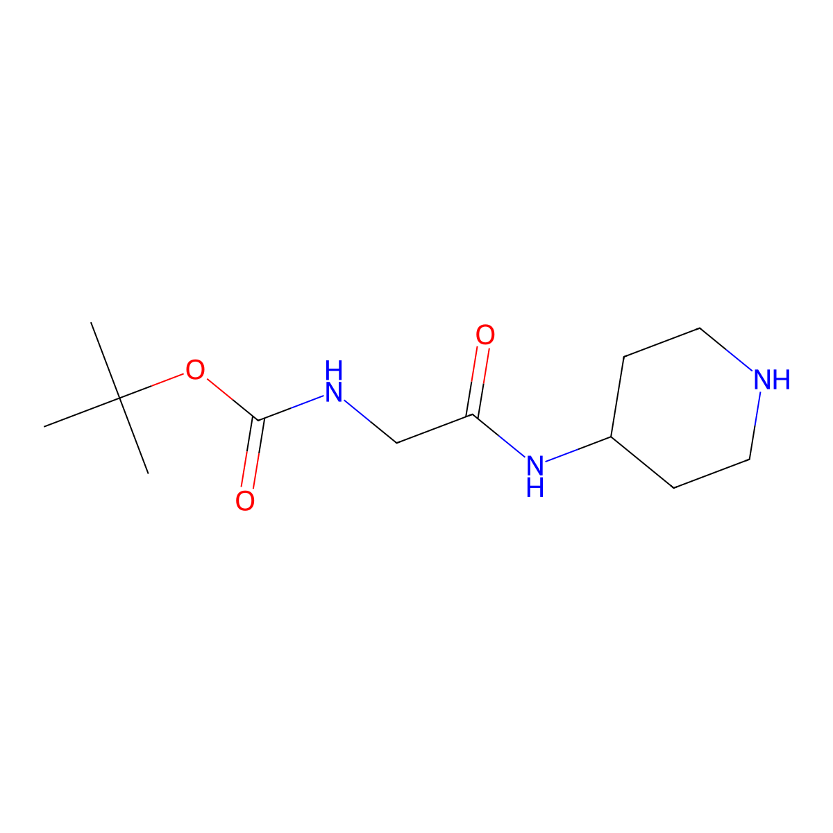 N-(4-Piperidinyl)-2-(Boc-amino)acetamide molecular structure, CAS 1013424-62-8