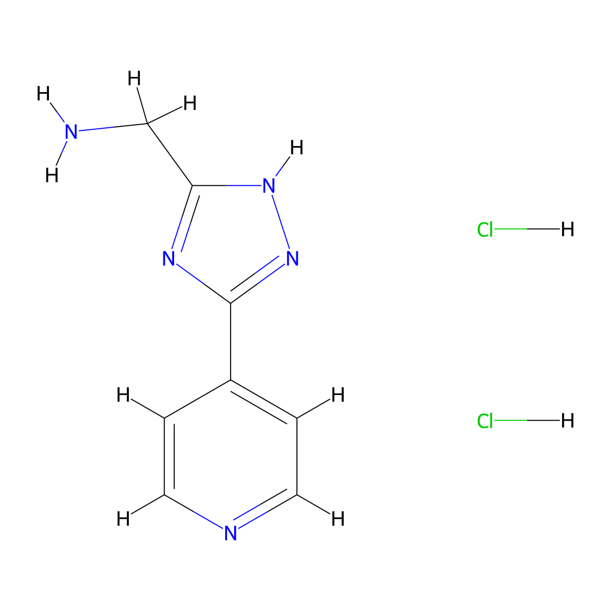 {[3-(4-Pyridinyl)-1H-1,2,4-triazol-5-yl]methyl}amine dihydrochloride molecular structure, CAS 1013430-70-0