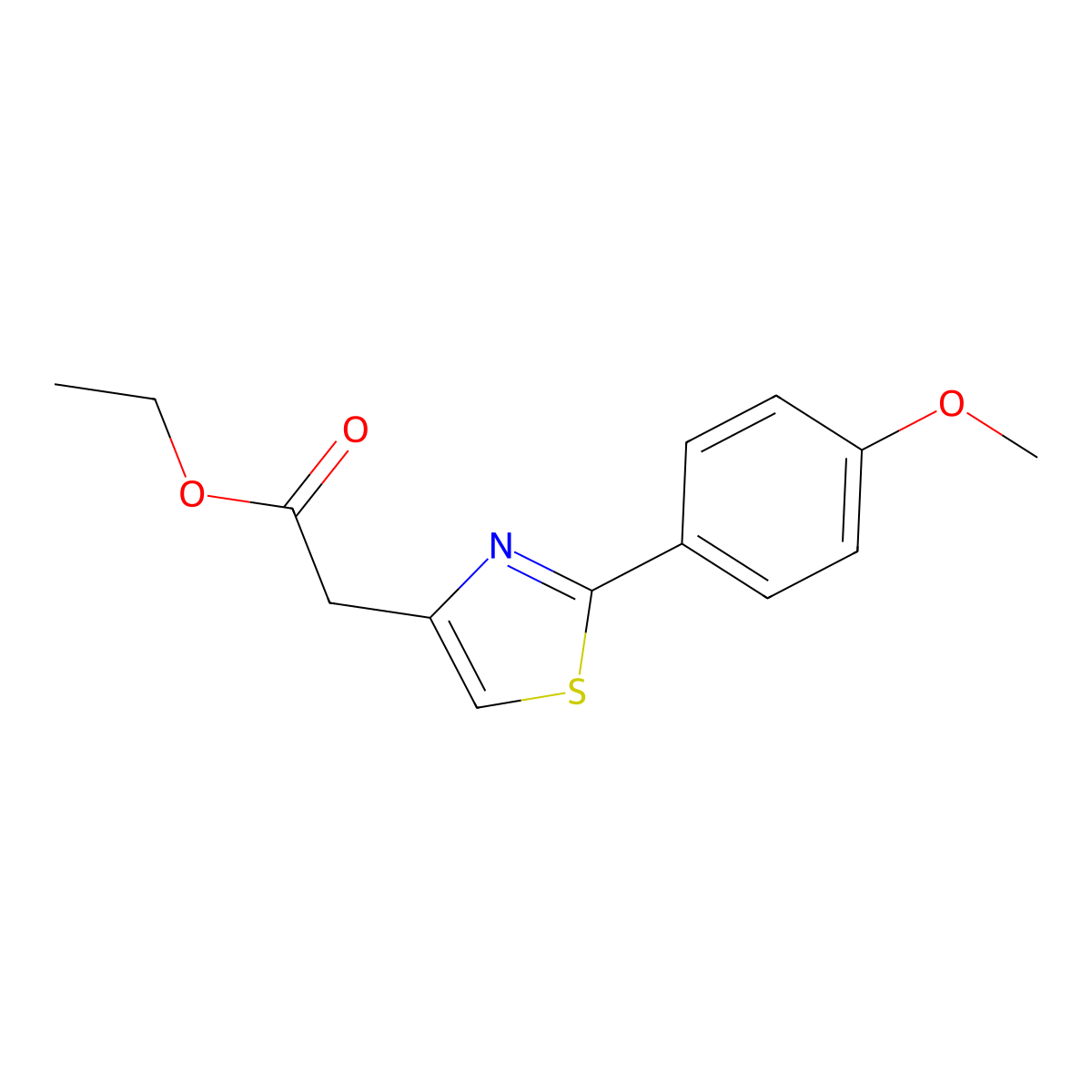 Ethyl 2-(2-(4-methoxyphenyl)thiazol-4-yl)acetate molecular structure, CAS 101346-41-2