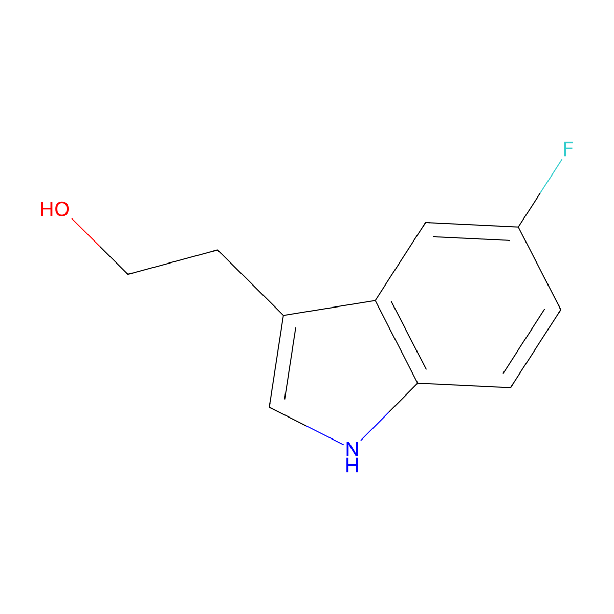 2-(5-fluoro-1H-indol-3-yl)ethanol molecular structure, CAS 101349-12-6