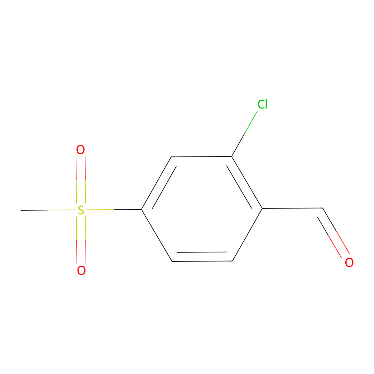 2-Chloro-4-(methylsulfonyl)benzaldehyde molecular structure, CAS 101349-95-5